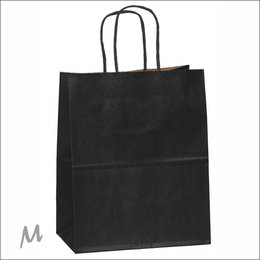 Large black kraft gift bag, pack of 100 pieces.