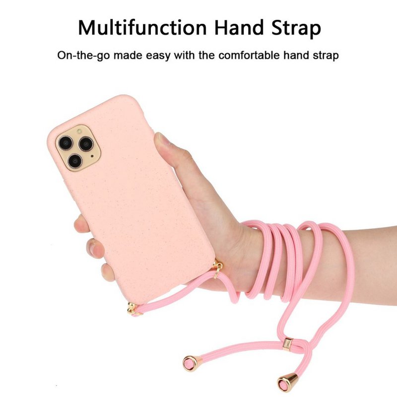 Lunso - Etui na tył ze sznurkiem - iPhone 11 Pro Max - Różowe