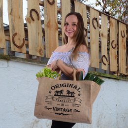 Domelo jute taske indkøbspose. Jute shopper taske. Stort vand -repellent indkøbskurv/ strandpose. Badepose XXL/ indkøbspose gaver til kvinder.