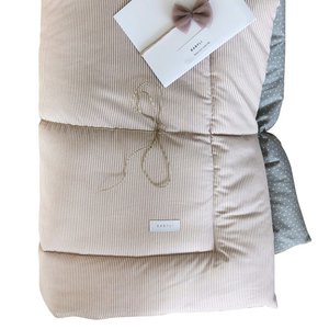 Baby-Krabbeldecke, Spieldecke, 140x120 cm Streifen beige grau