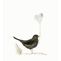 postcard | Blackbird & heart