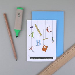 Einschulungskarte Buchstaben Finn ABC