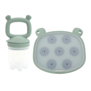 Fruit Pacifier Bear with Ice Cream Tray Sage Green