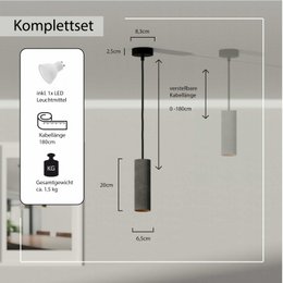 Hängeleuchte "Nara20" Betonleuchte GU10 Gold Black