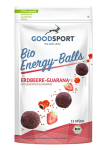 BIO energy balls, strawberry guarana, sprouted flaxseed