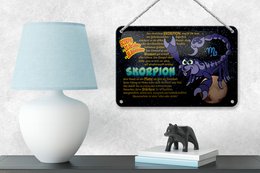 Tin Sign Zodiac Sign 18x12cm Scorpio Planet Strength Decoration