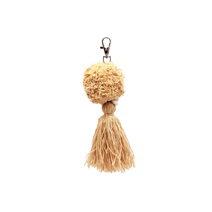 De Raffia Kauri-schelp sleutelhanger
