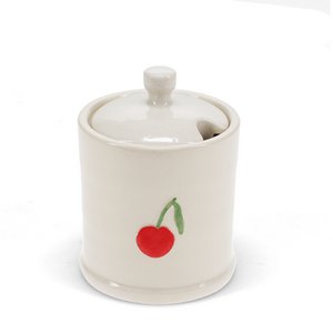 Steinzeug Zucker Pot 225 ml - Kirsche