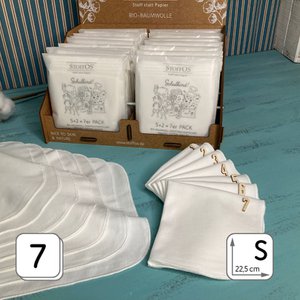 Children's cloth handkerchiefs white, organic cotton, school child 2+5=set of 7