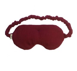  Gray toile de Jouy patterned sleep mask with soft, comfortable fabric.