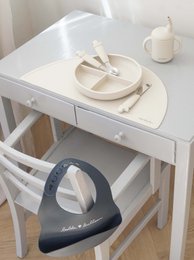 Piastra a ventosa divisa in silicone - Beige ostrica