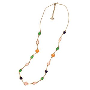 Long Multicolor Resin Chain Necklace