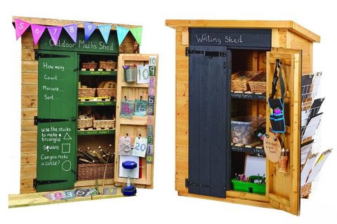 Cosy Curriculum Sheds Maths en Writing Sheds Set van 2