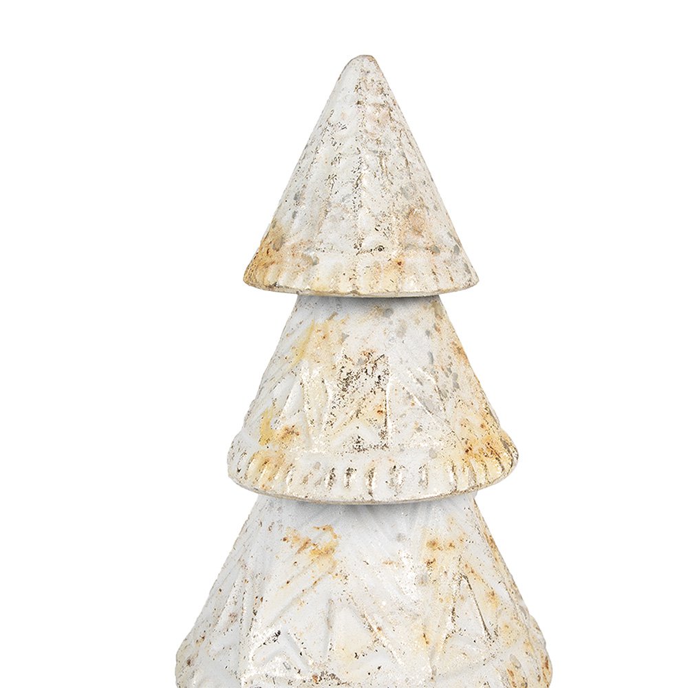 Kerstdecoratie Beeld Kerstboom 32 cm Wit Metaal