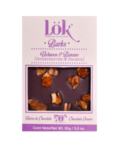 Dark Chocolate Bar with Banana and Physalis | 70% Cacao | 85g