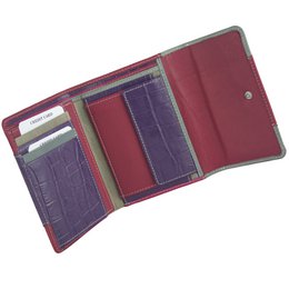 Sunsa damesportemonnee. Leren portemonnee. Portemonnee met RFID-bescherming. Portemonnee gemaakt van overgebleven leer. middelgrote portemonnee voor dames met veel creditcardvakjes - portemonnee voor dames, cadeau-idee