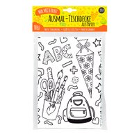 Color-in tablecloth motif back to school