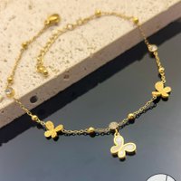 Papillon and stainless steel ankle chain