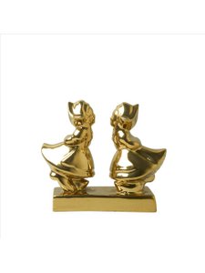 Kusspaar Frau-Frau Gold 8 cm
