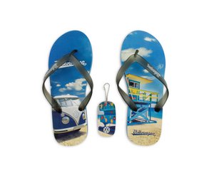 Volkswagen VW T1 Bus Strandsandalen - Beachlife/Blau