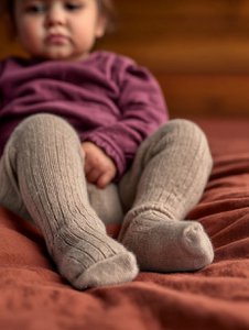 Wollen baby- kindermaillot- Merinowol - Garlic