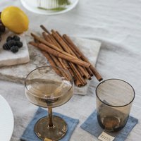 Dark Grey linen coaster set of 4