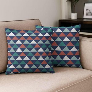 Cushion Covers – Jute-Look Printed – 18x18 Inch, Set of 2