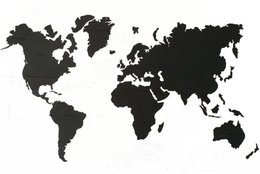 Wooden world map, Wooden black wall world wall map