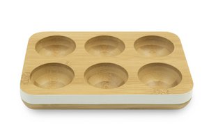 Pebbly - eggs holder for 6 eggs bamboo - white