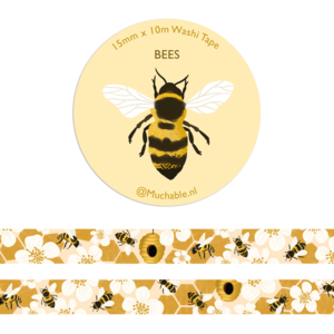 Washi tape - illustration pattern/print bees and flowers spring