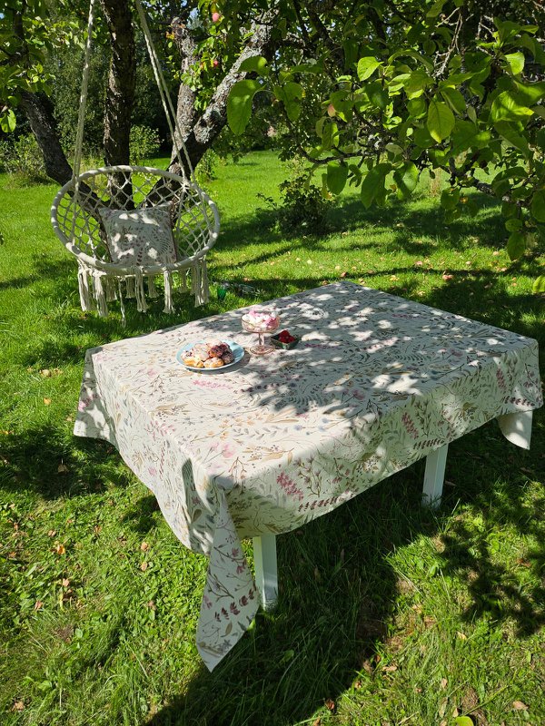 Rectangular Tablecloth, Linen-Cotton Mix, Printed | Aitana