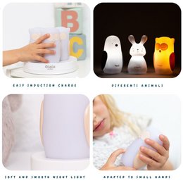 Path of Light - Côme, Charles & Camille Owls - Ricarica a induzione - Bianco