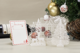 3D Pop Up Weihnachtskarte Träume von weißen Weihnachten mit Message Panel