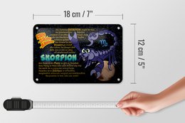 Tin Sign Zodiac Sign 18x12cm Scorpio Planet Strength Decoration
