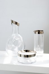 EDZARD karaffel Gordon, håndblæst krystalglas med platinkant, højde 30 cm, kapacitet 1,2 liter