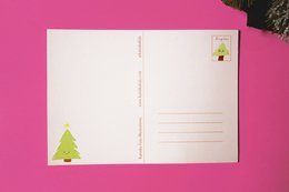 Roze kerstboom ansichtkaart (milieuvriendelijk)