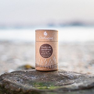 White oyster shell toothpaste powder