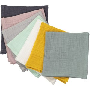Pack of 7 double cotton gauze handkerchiefs
