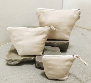 Linnen tasje small 13x12,5cm naturel taupe