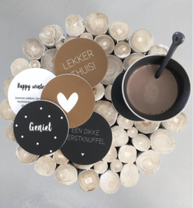 Onderzetter lekker thuis bruin (12 stuks)