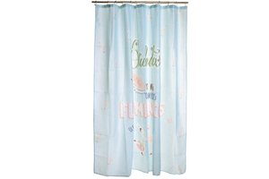 POLYESTERVORHANG 180X200 BLAUER FLAMINGO-PHRASE LB153210