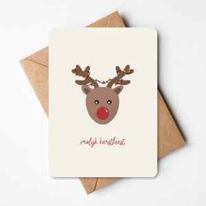Christmas card reindeer with lights