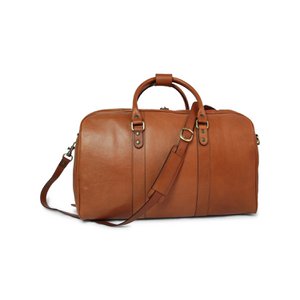 Full grain leather large travel bag - gold