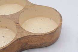 PLATEAU OU SERVICE EN BOIS BLANC FIORE (VAISSELLE)