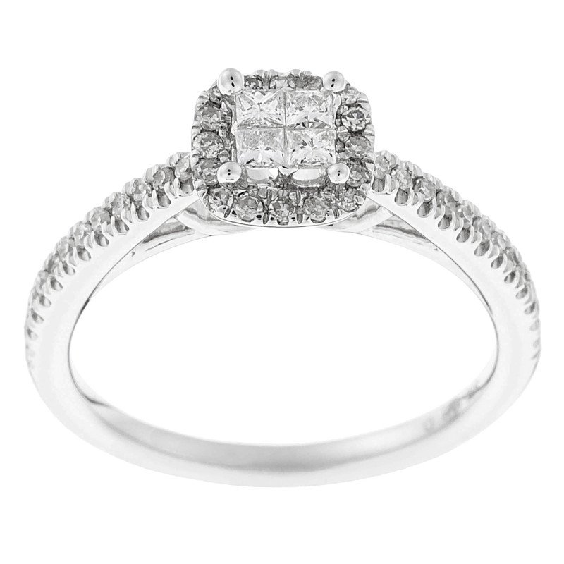 Dolly-Bijoux Grosse Bague Rhodi&eacute; 52 Multirail Entrela&ccedil;&eacute; Diamant Cz