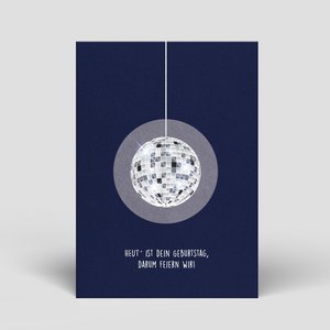 Birthday postcard - disco ball - No. 218