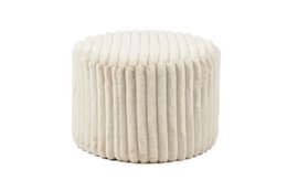  Beige plush corduroy stool, round shape, 55 cm diameter.