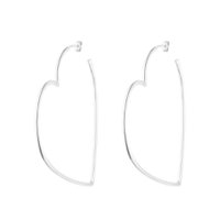 Creole heart, 60mm, 925 sterling silver