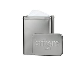 Rectangular gray metal storage can with a capacity of 200 pieces, suitable for storing various household items.