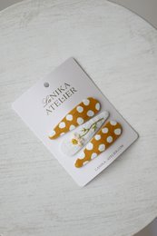 Haarspangen Gänseblümchen + gelbe Punkte